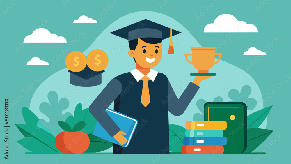 A recent college graduate cautiously steering their first job salary towards a successful financial future. A recent college graduate cautiously steering their first job salary towards a successful financial future.