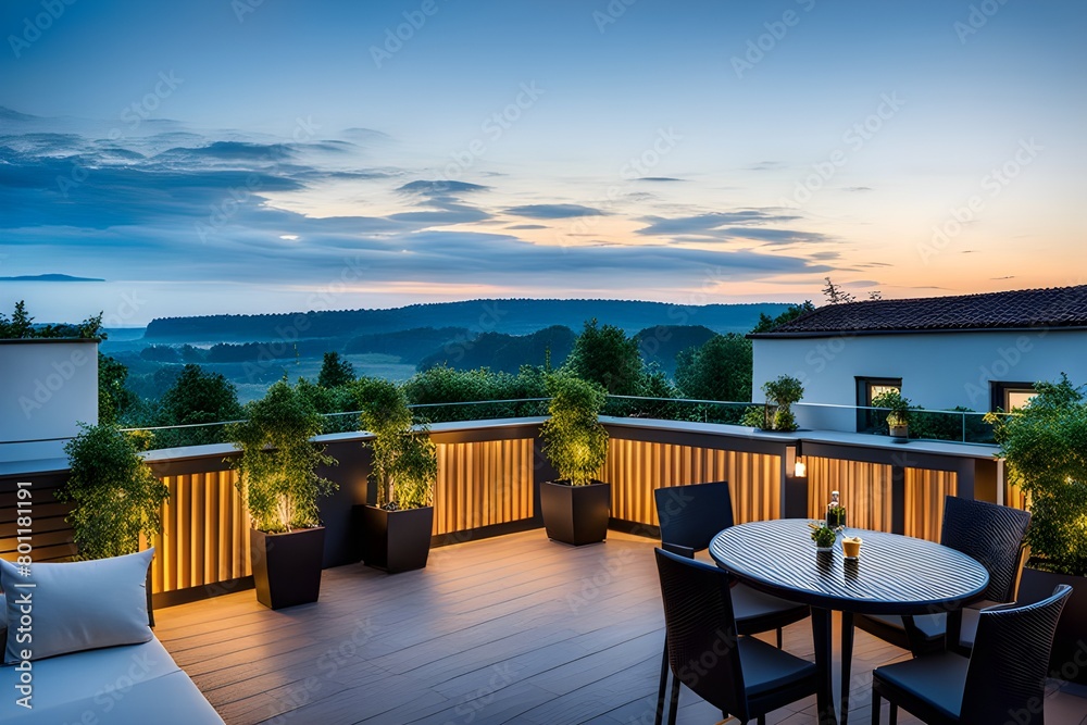Fototapeta premium evening on terrace