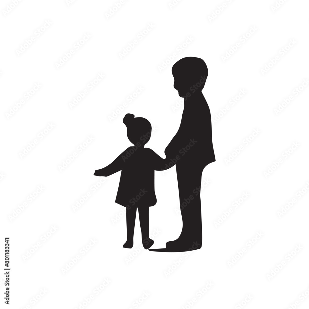 Girl and boy icon on white background. vector illustration
