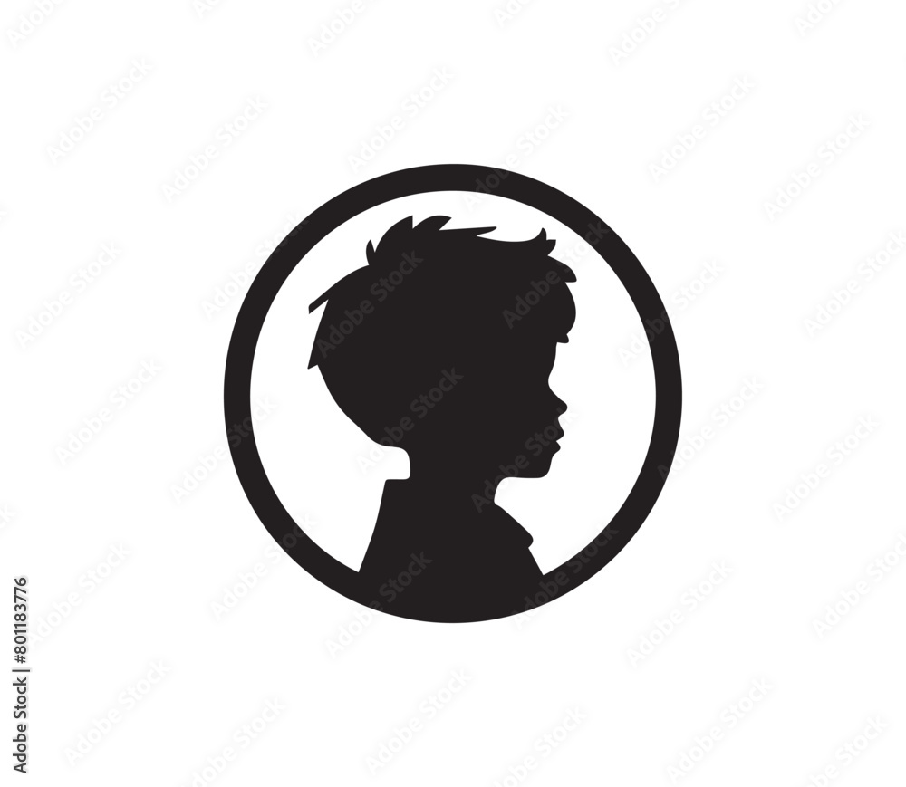 Black silhouettes of boys on white background. Vector illustration. Black silhouettes of boys on white background. Vector illustration.