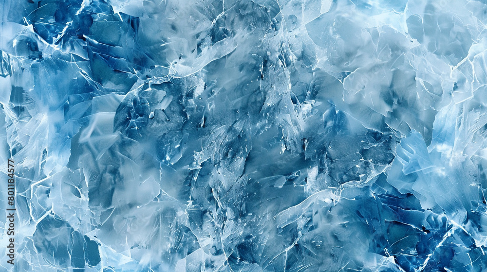 Frosty Ice Blue Marble Texture, Cool Tones and Frozen Patterns