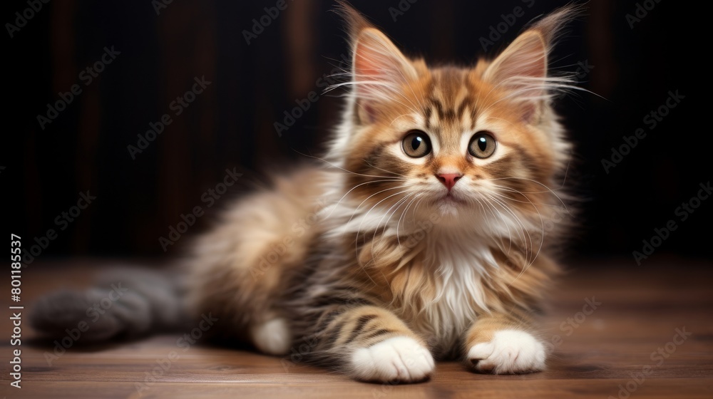 A cute, cuddly brown kitten