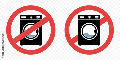 No washing. Prohibition for washing machine. Washing ban