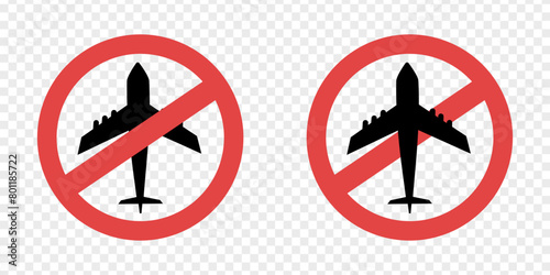 No flying. Ban plane. Forbidden Ariplanes 