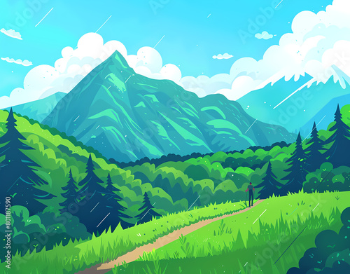 outdoors  mountains  nature  hand drawn  illustration