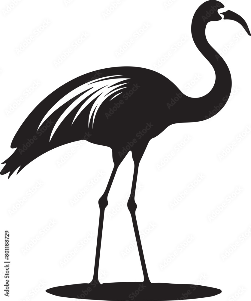 Obraz premium Flamingo Silhouette Vector Illustration White Background
