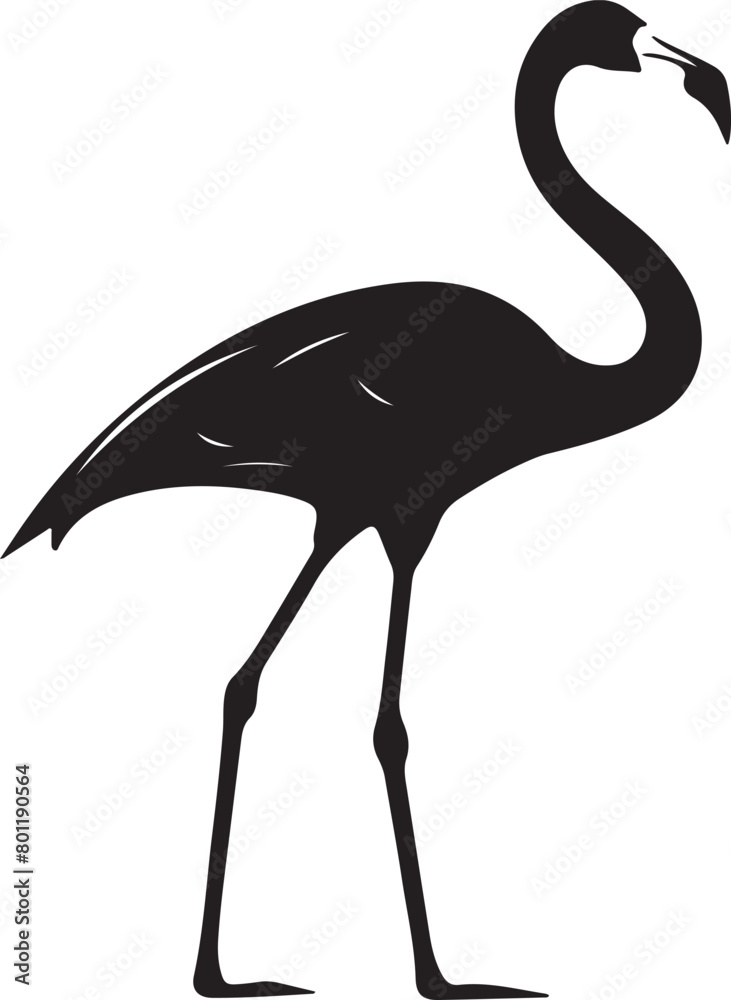 Fototapeta premium Flamingo Silhouette Vector Illustration White Background