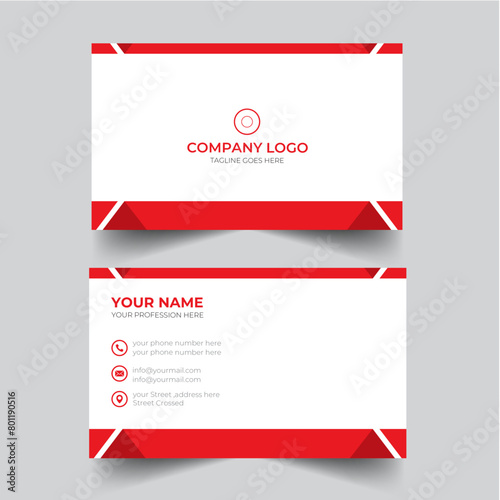 Modern presentation card. Modern and corporate simple business card design with company logo Vector business card template Visiting card for business and personal use Vector illustration design.