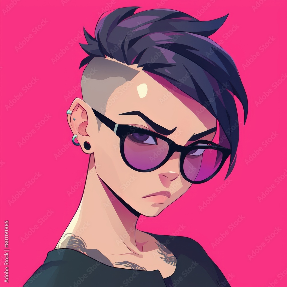 Avatar of Androgynous Non-Binary Queer Character Avatar of Androgynous Non-Binary Queer Character