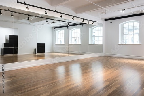 Design an inviting yoga studio with hardwood floors