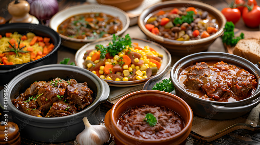 Mouthwatering Array of Slow Cooker Dishes Ready to Serve