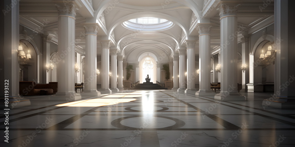 interior of the cathedral, white hall