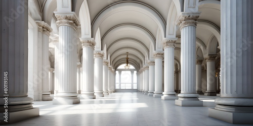 colonnade in the city, white hall