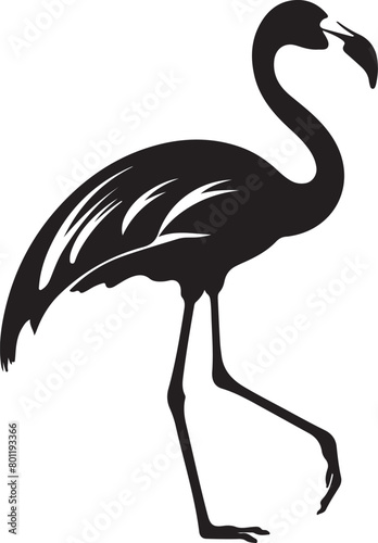 Flamingo Silhouette Vector Illustration White Background