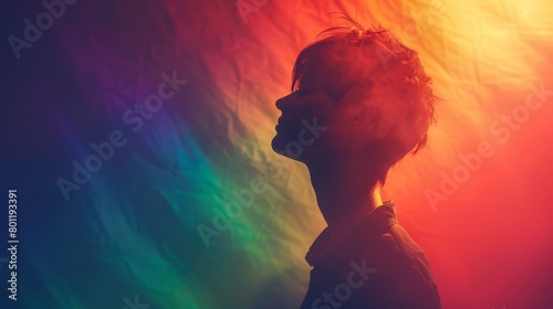 LGBT pride, Androgynous Non-Binary Queer Character Avatar background image