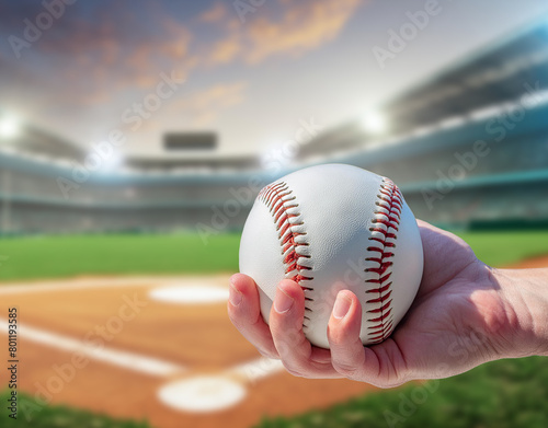 野球、ボール、闘志などをイメージした背景画像