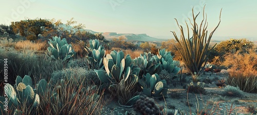 poster design, arizona desert, agaves, cactus photo