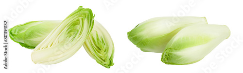 Chicory salad isolated on white background with  full depth of field. photo
