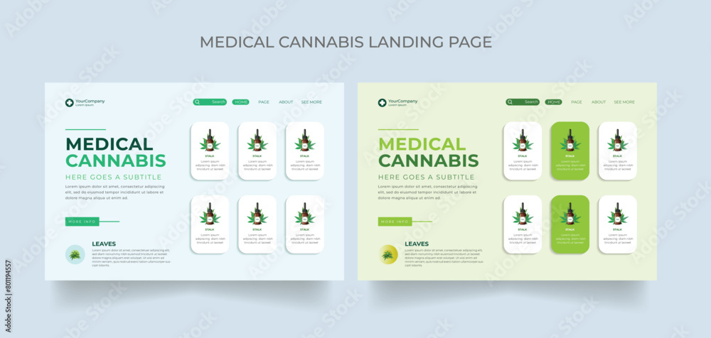 CBD oil products presentation templates with infographi