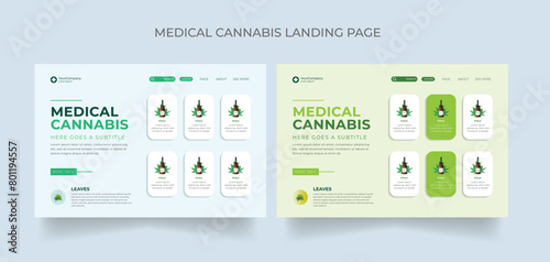 CBD oil products presentation templates with infographi