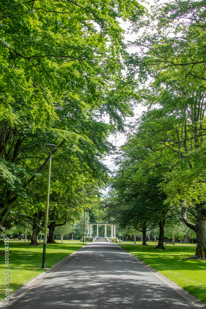 the view of of queens park, a park in Invercargill, New Zealand, and was part of the original plan when Invercargill was founded in 1856. 
