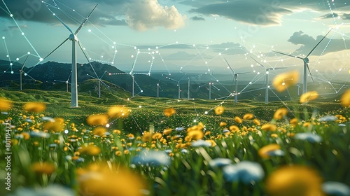 Digital future in the field of green energy. Generative AI. photo