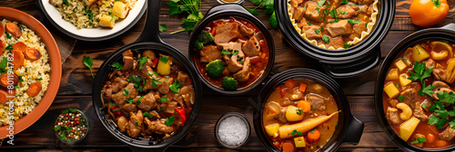 Mouthwatering Array of Slow Cooker Dishes Ready to Serve