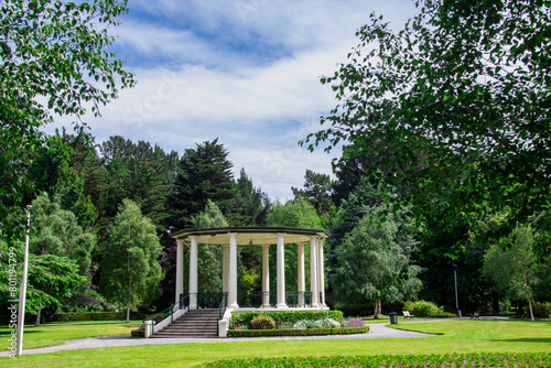 the view of of queens park, a park in Invercargill, New Zealand, and was part of the original plan when Invercargill was founded in 1856. 