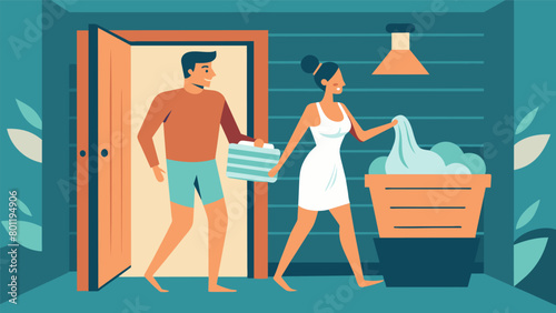 The couple leaves the sauna feeling rejuvenated and closer than ever having used the time to work on their relationship and strengthen their bond..