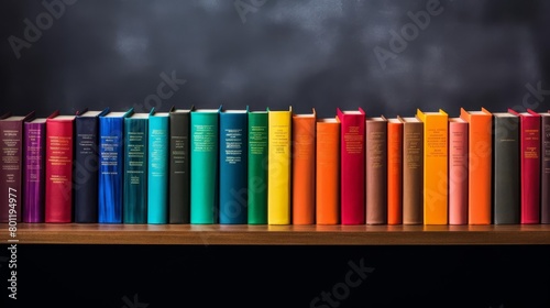A beautiful arrangement of classic books in a rainbow of colors