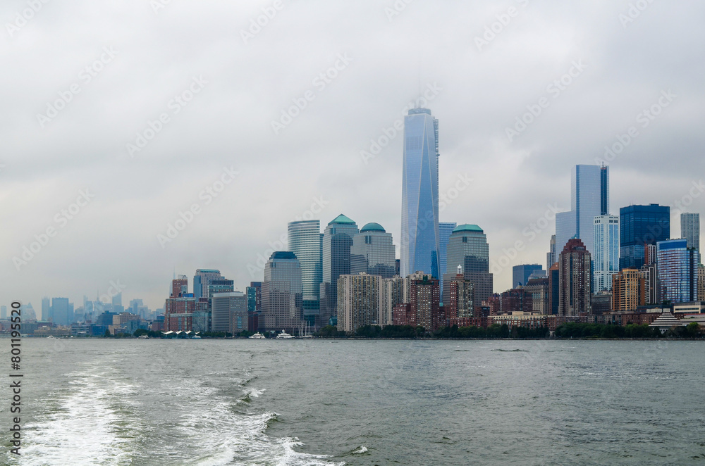 View of Manhattan from the Hudson River.