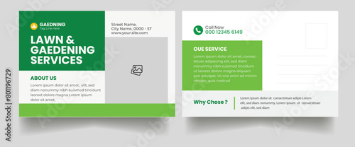 Lawn Mower Garden or Landscaping Service Postcard Template, Eddm Postcard Design, Event Card Design, Direct Mail Template