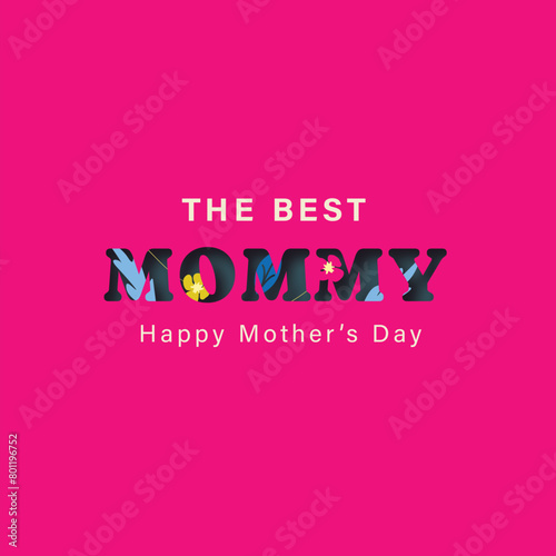 Vector Pink Happy Mother's day Background © rashmisingh