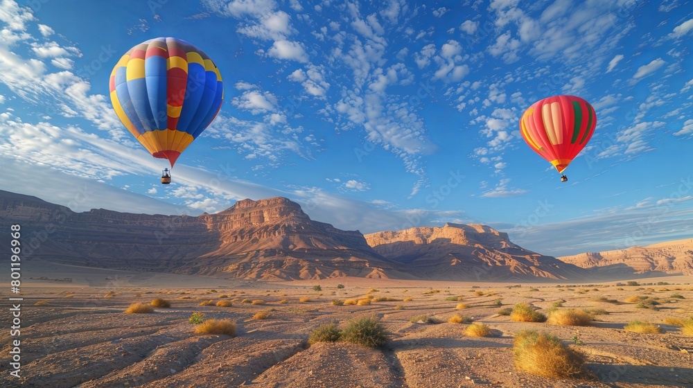 balloons in the sky on the desert