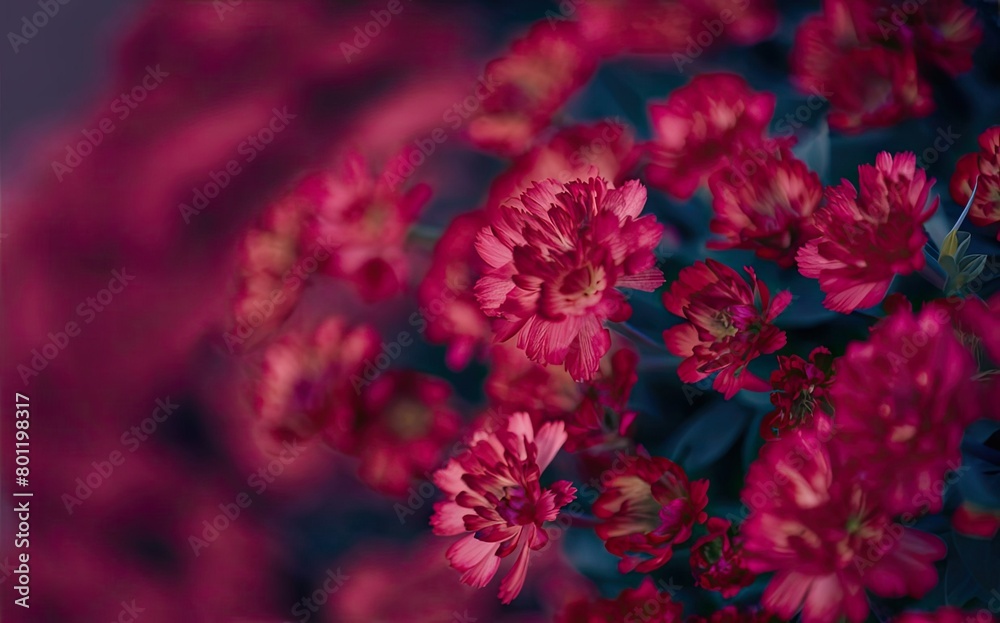 A detailed view of numerous red flowers clustered together, showcasing their vibrant color and intricate details. Generative AI A detailed view of numerous red flowers clustered together, showcasing their vibrant color and intricate details. Generative AI