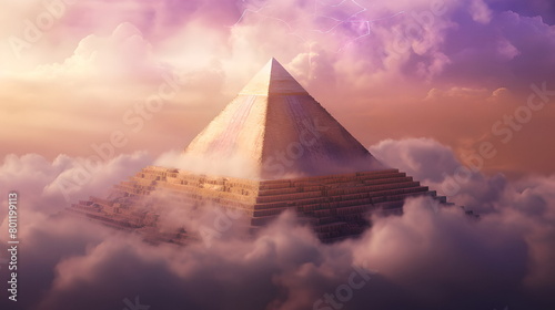 ancient pyramid in the clouds