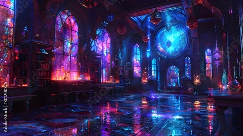Ethereal Fusion of Acid and Salt Dreamlike Alchemical Mysticism in Dimly Lit Ancient Looking Cathedral Laboratory
