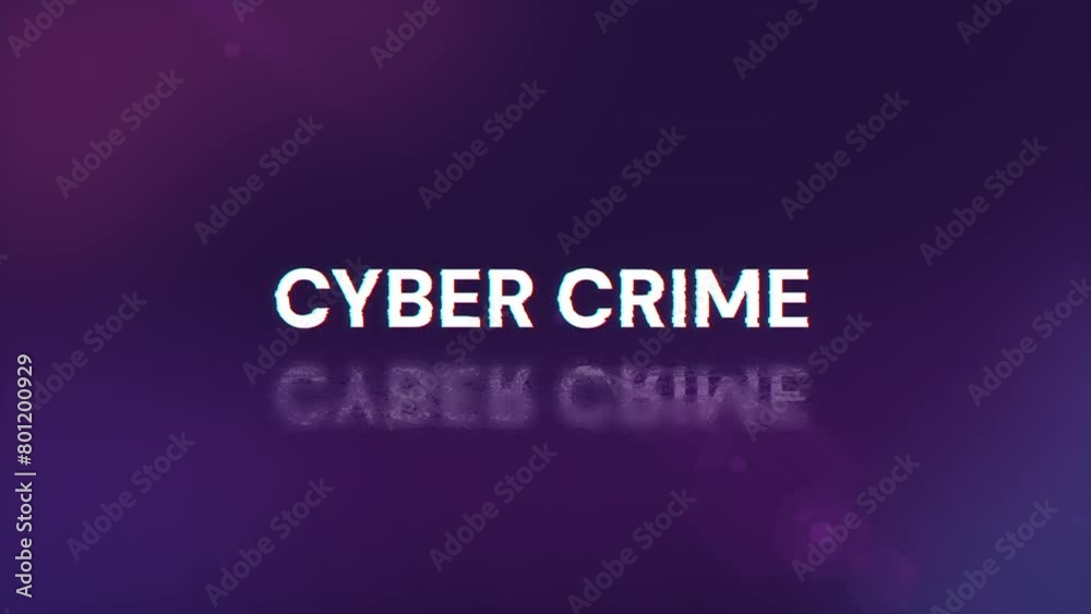 Cyber crime text with screen effects of technological failures. Spectacular screen glitch with various kinds of interference. Looped Cyber crime text with screen effects of technological failures. Spectacular screen glitch with various kinds of interference. Looped