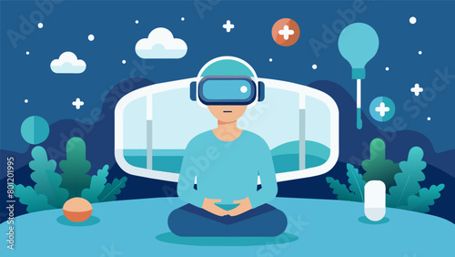 A virtual reality headset that transports patients to a calming and serene environment while receiving ketamine treatment for increased relaxation and.