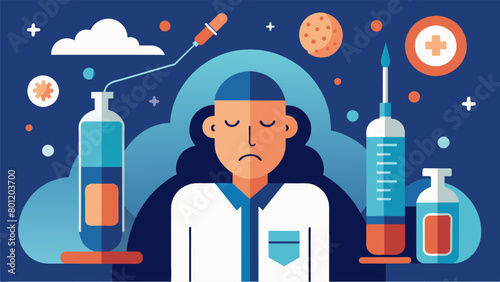 An illustrated depiction of the potential longterm effects of ketamine treatment including sustained mental health improvements and potential risks of.