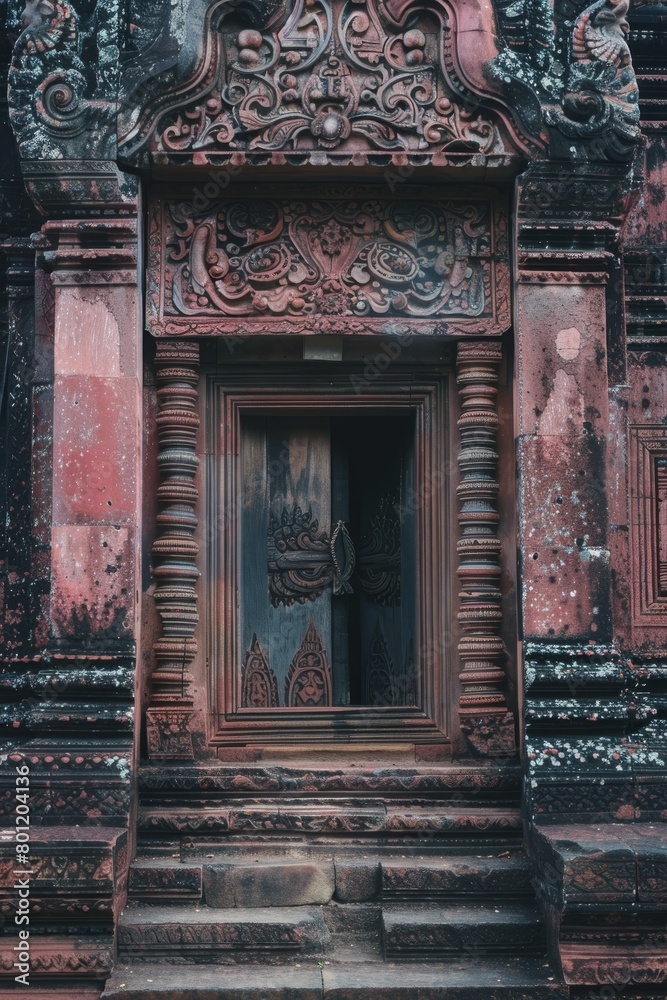 In the heart of mystical shadows, a wanderer interprets ancient symbols amidst Thai temples, revealing stories untold. POV captures the fusion of past and abstract visions., Strawberry pink, neon blue In the heart of mystical shadows, a wanderer interprets ancient symbols amidst Thai temples, revealing stories untold. POV captures the fusion of past and abstract visions., Strawberry pink, neon blue