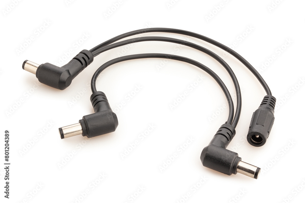 power adaptor extension cord path isolated on white power adaptor extension cord path isolated on white