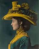 Neo-Classicism, fashion, post classic, Dry plate, Persian Empire, Sky blue, teal, seafoam green, chartreuse yellow,