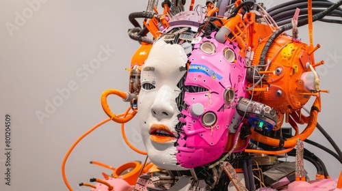 Pink, Photosculpture,robot, joseon dynasty, Eburneum, Lilac, gray and orange, photo