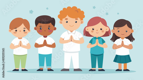 A group of children confidently stand in a row reciting the martial arts oath that instills a sense of selfworth and purpose in their young