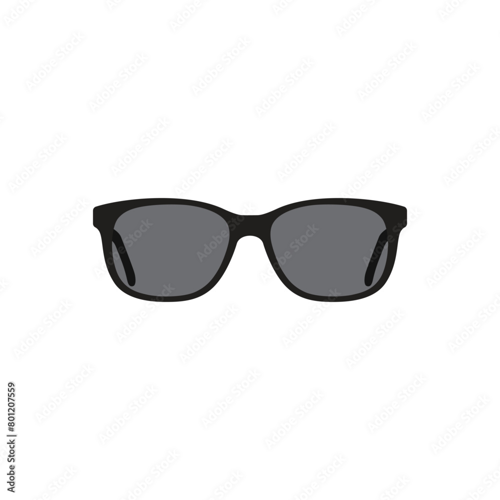 Black classic sunglasses, stylish vector glasses on a white background.