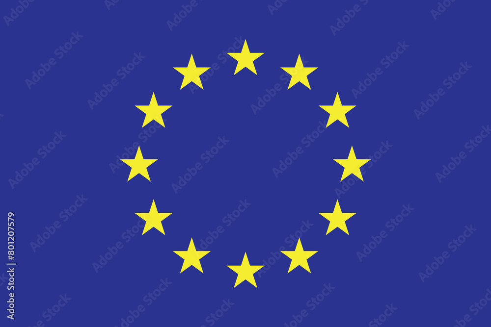 Flag of Europe. The blue flag of the European Union with twelve stars. Flag of Europe. The blue flag of the European Union with twelve stars.