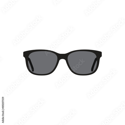Black classic sunglasses, stylish vector glasses on a white background.