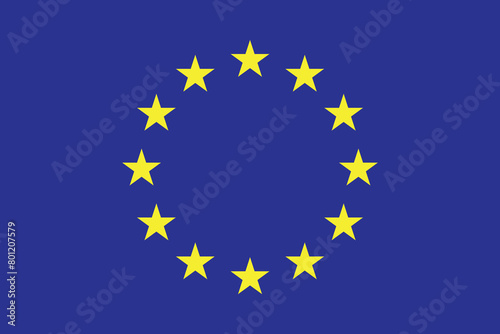 Flag of Europe. The blue flag of the European Union with twelve stars.