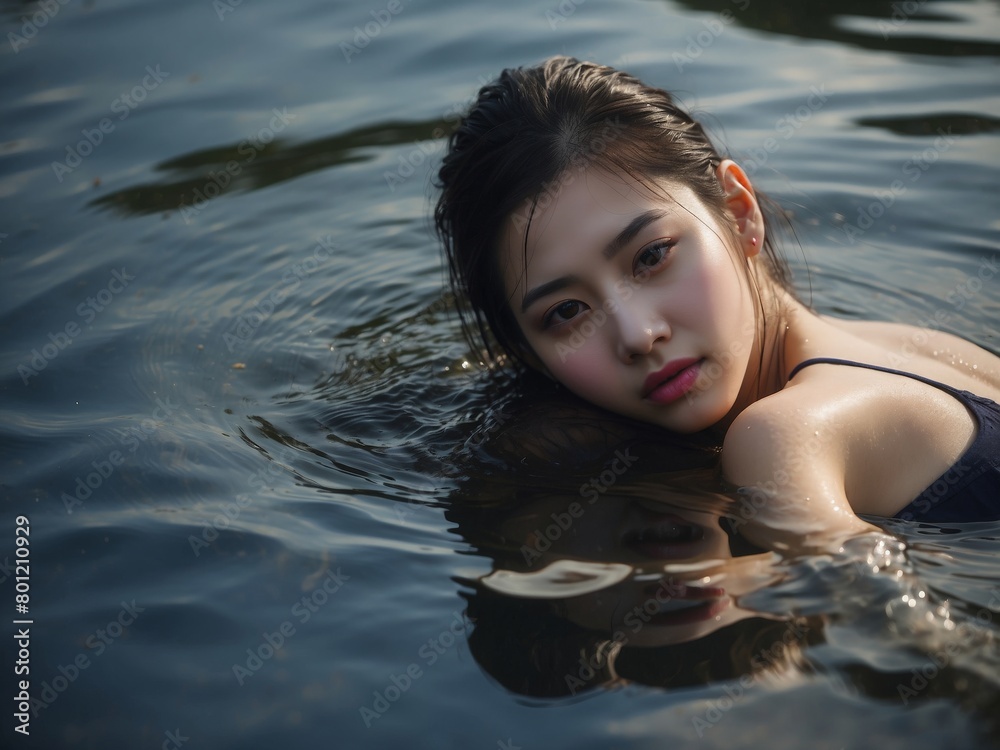 Fototapeta premium girl in the water